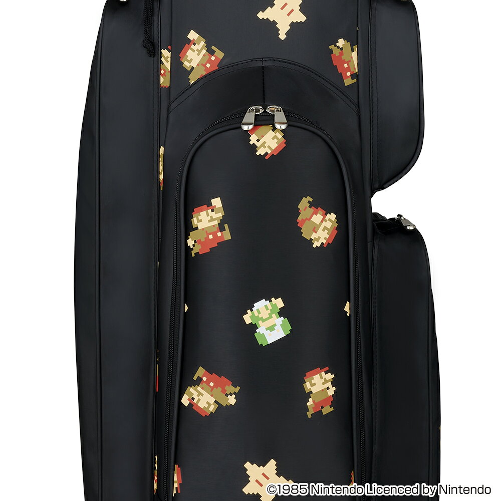 楽天スーパーSALE 15％OFF　キャディバッグ 軽量 スーパーマリオブラザーズ キャディバッグ（軽量タイプ）ブラック ゴルフ キャラクター メンズ レディース おしゃれ 任天堂 ライセンス商品　セール enjoycb-10000605 M・I・N・D サンプル画像2