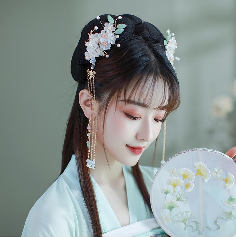 ペア（二個）大人子供通用 コス 可愛い中華髪飾り 華流舞台ステージ道具 チャイナ風古代古典フリンジか..