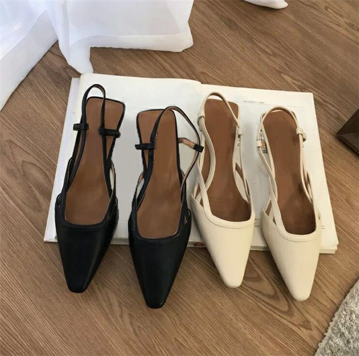 ポインテッドトゥ パンプス ミドルヒール フォーマル サンダル おしゃれ きれ サンダル バックストラッ..