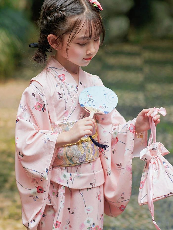 桜 浴衣 花柄 3点セット 子供 浴衣単品 キッズ 着物 桃色 浴衣単品 女の子 ピンク ...