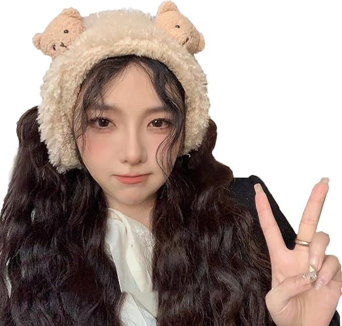 自転車?通勤?通学 かわいい学生の耳の保護 漫画のクマのイヤーマフ 防風 防寒 ワンサイズですべてにフィット レディース イヤー