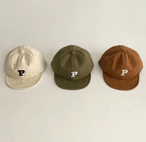 イニシャル 刺繍 サイズ調整 2歳 1歳 0歳 女の子 男の子 シンプル 無地 ハット 綿 コットン ベビーハット ナチュラル カジュアル