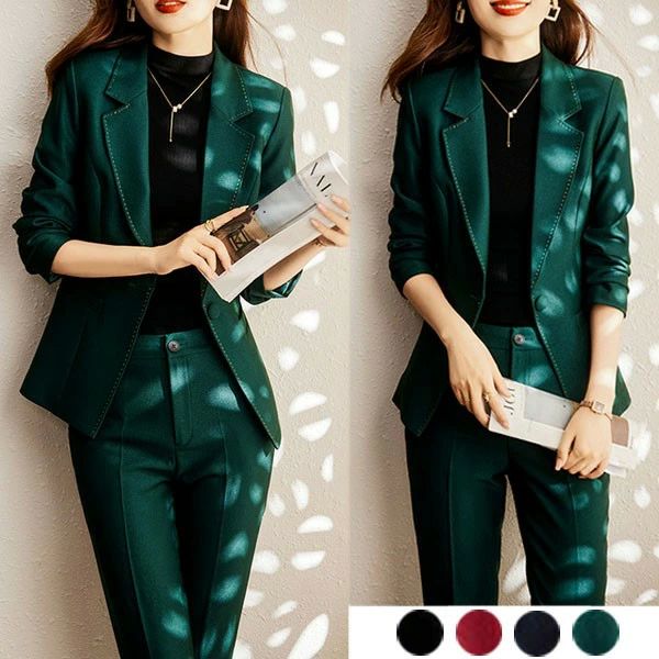 Suits For Job Interviews - 就活 就職活動 長袖 面接 パンツスーツ ビ 事務服 仕事着 スーツ 大きいサイズ 上下セット オフィス フォーマル 通勤