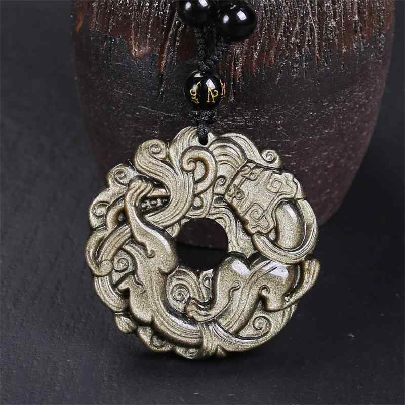 数珠風 ビーズ 縁起物 レディース ユニセックス ネックレス アクセサリー チャイナ風 ペンダント 男性用 メンズ 黒曜石風 女性用