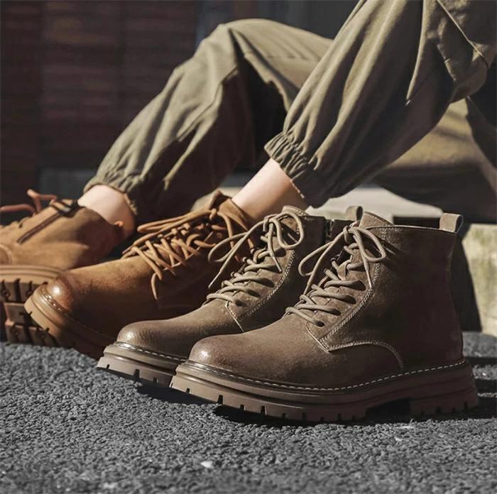 ショートブーツ フラットヒール エンジニアブーツ ブーツ レースアップ メンズ レザーブーツ ワークブーツ シューズ 本革 靴