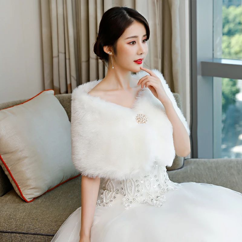 結婚式 オフホワイト ケープ ショールウエディング ドレス 白 長袖 分厚い 暖かい 着痩せ 演奏会 二次会 成人式 ウエディング 結