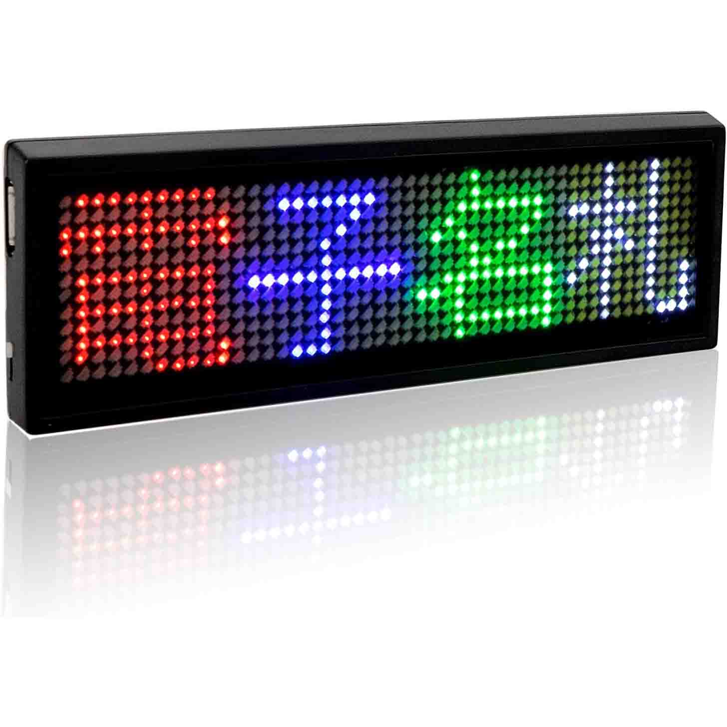 多言語表示 落書き追加可能 テキスト入力対応 スマホコントロール 電光掲示板 LED 小型 充電式 ミック..