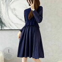 同窓 きれいめ 大人かわいい おしゃれ 上品 60代 50代 40代 30代 大きいサイズ レディース お呼ばれワンピース 膝丈 冬 秋 長袖