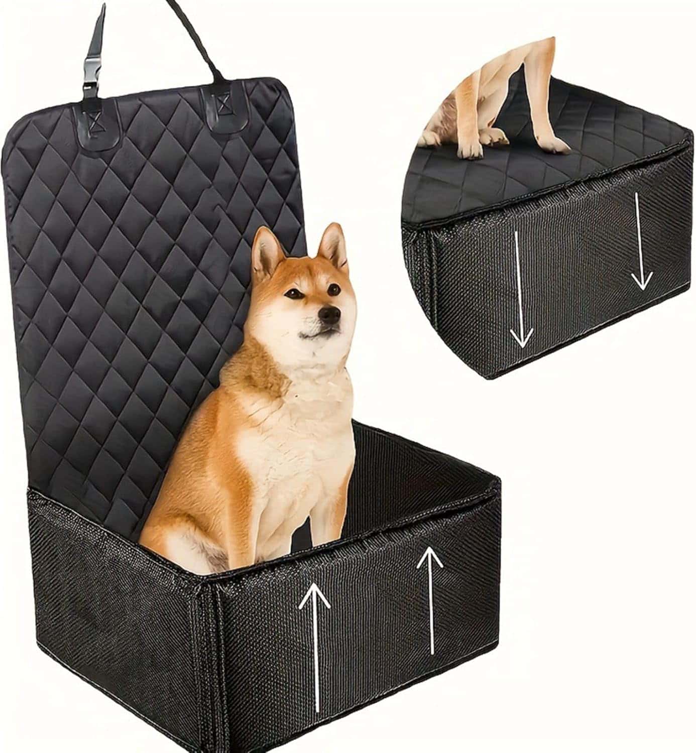 ペットシート 全種犬猫対応 水洗可能 折り畳み 飛び出し防止 防汚 ペットドライブマット カバー 黒色