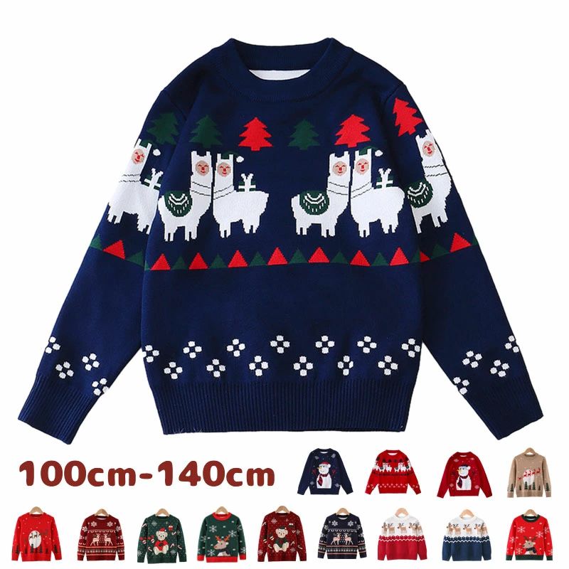 子供クリスマスセーター 子供服 クリスマス衣装 男の子 女の子 サンタ服 キッズトナカイ トップス 防寒..