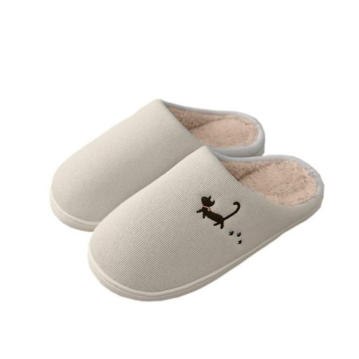 スリッパルームシューズカップルホーム保温滑り止めぬいぐるみカートゥーン室内用スリッパ(クリーム23...