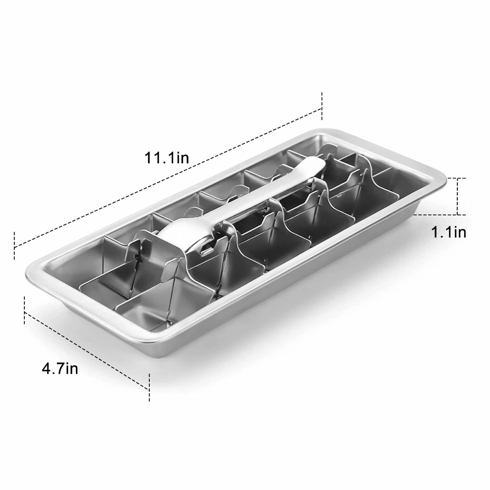 ミルク、ドリンク、冷たい飲み物用のハンドル アイスキューブメーカー ステンレス製 製氷機 製氷型 レバー式アイストレイ 製氷皿
