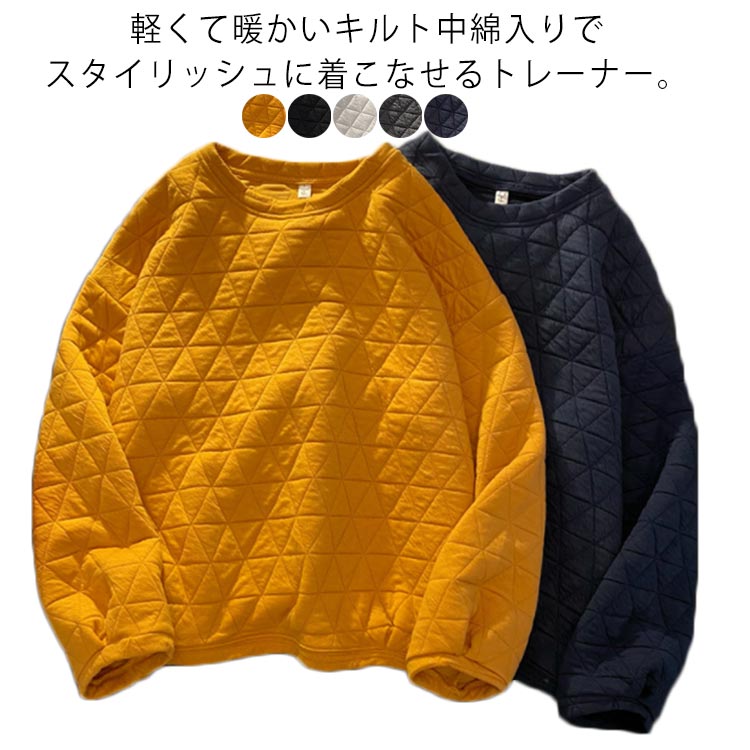 キ 中綿 長袖 レディース キルト 秋 LL/3L プルオーバー キルティング あったか 丸首 ラウンドネック キルティング 大きいサイズ