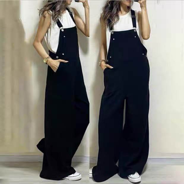 オールインワン サロペット レディース ストレート ワイド ノースリーブ サロペット オーバーオール 春 夏 秋 冬 オールシーズン