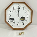 【展示品】 シチズン CITIZEN リズム 掛け時計 電波 夜間自動点灯 カレンダー表示 ブラウン 8MY531-006 温度表示機能 湿度表示機能 シンプルデザイン(3)