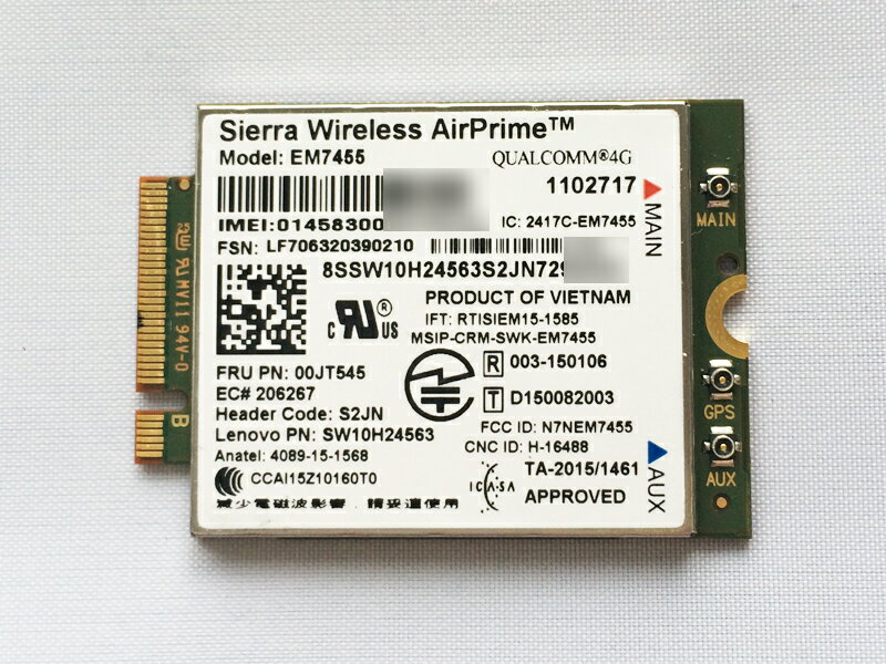 Sierra Wireless AirPrime EM7455 Lte 4G WWAN ̵00JT545