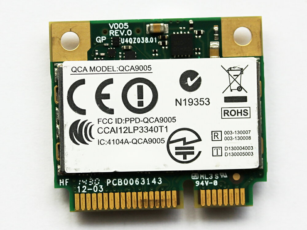 管理番号 3044 商品詳細 Dell Wireless 1601 WiGig (802.11ad) 7Gbps + 802.11n 2x2 Wi-Fi Half Mini Card Wireless 2x2 802.11a/b/g/n/ad + BT module Model: DW1601 / Atheros QCA9005 WiGigは理論値最大約7Gbps、 Wi-Fi（2.4GHz帯／5GHz帯）と WiGig（60GHz帯）の両方に対応 対応機種:DELL Latitude 6430u Latitude E5440 Latitude E5540 Latitude E6430 Latitude E7240 Latitude E7440 ドライバ： dell.com/support/home/jp/ja/jpdhs1/Drivers/DriversDetails?driverId=HW2J0 商品状態中古美品 附属品 固定ネジ 業者による大量ご注文にも対応致しますので、お問い合わせください。 info@enlargecorp.co.jp 返品・保証 について当社にてご購入いただきました商品の保証期間は、商品お届けから3ヶ月以内とさせて頂いております。 ※初期不良、及び一部例外もございます。必ず「会社概要」-「返品について」をご確認下さい。 領収書発行 について 当社では領収書を添付しての商品発送をいたしておりません。 ご要望のお客様は、商品ご注文時に備考欄へ「領収発行希望の旨」をお知らせ下さい。宛名、但し書き等のご指定がありましたら合わせてご入力下さい。 【配送に付きまして】 ※ネコポス便・またはゆうパケットでの発送。ポストへの投函となりますのでお届けの日付・時間指定はできません。