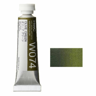 ホルベイン 透明水彩2号（5ml) W074 緑色 オリーブグリーン W074 顔料とアラビアゴムのメディウムから作られています。透明感があり、とても発色のよい専門家用水彩絵具です。 【特徴】 1.高濃度 水を加えて幅広い色の変化が活用できます。 2. 適度ななじみ 極端に紙にしみ込まないので描きやすいです。 3.発色が鮮明 厳選された顔料の美しさがそのまま画面に定着します。 4.優れた耐光性 褪色の少ない優れた顔料を多く使用しています。 5.高い透明度 透明度が高くさまざまな水彩技法が効果的に表現できます。発色の良いホルベイン製水彩絵具！まとめ買いもメール便送料かわらず300円！ ホルベイン 透明水彩2号（5ml）W074 オリーブグリーン 顔料とアラビアゴムのメディウムから作られています。透明感があり、とても発色のよい専門家用水彩絵具です。 【特徴】 1.高濃度 水を加えて幅広い色の変化が活用できます。 2. 適度ななじみ 極端に紙にしみ込まないので描きやすいです。 3.発色が鮮明 厳選された顔料の美しさがそのまま画面に定着します。 4.優れた耐光性 褪色の少ない優れた顔料を多く使用しています。 5.高い透明度 透明度が高くさまざまな水彩技法が効果的に表現できます。