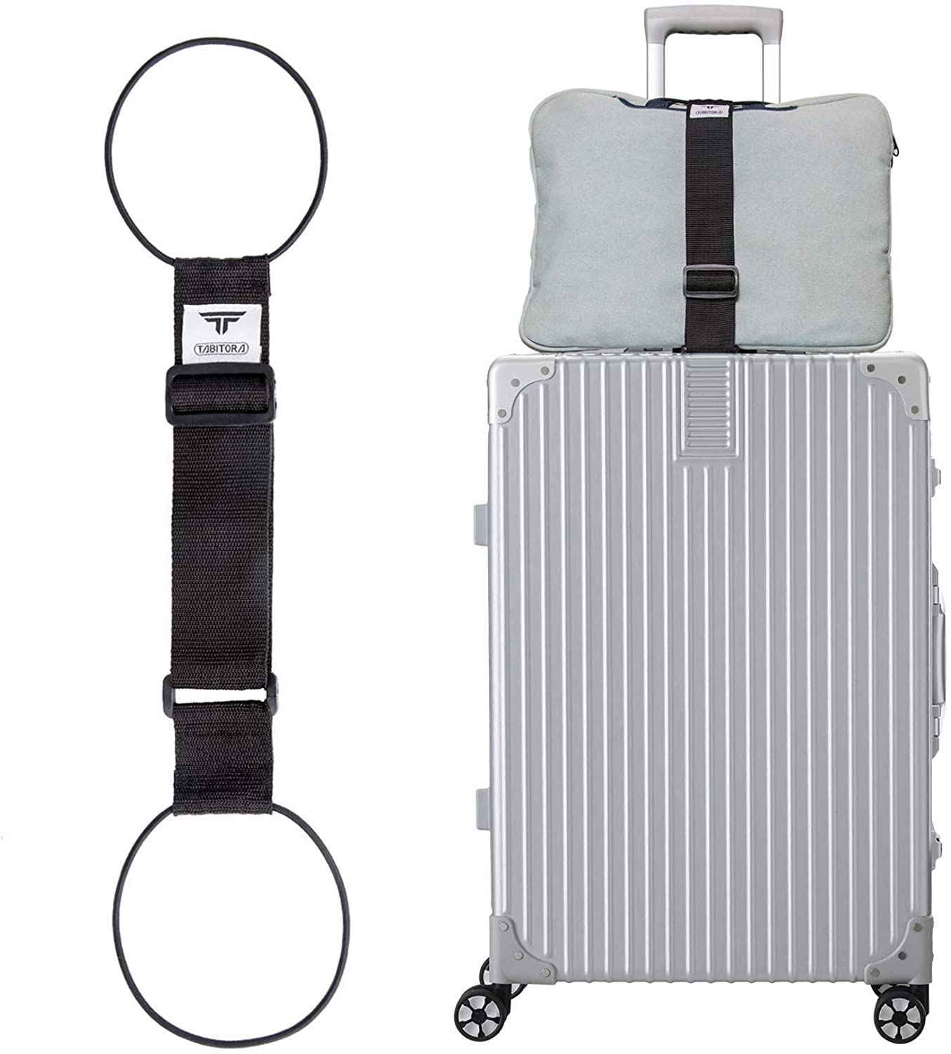 TABITORA 「BXD01-Black」 バッグとめるベルト スーツケースベルト 旅行用品 旅行便利グッズ スーツケースベルト 57-75cm 調節可 x 幅5cm 1