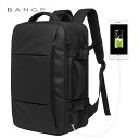 BANGE 「ビジネスリュック」 Lサイズ 35L容量 スマートバックパック 多機能 旅行バックパック 防水リュック リュックサック USBポート付き 耐衝撃性 拡張機能付き 防水性のPCバックトラベルバッグ 機内持ち込み可 セキュリティ BUSINESS BAG