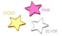 デコパーツ　スター　11mm ★星　パーツ　DIY　鏡面加工　ピンク　シルバー　ゴールド　スマホケースなどのデコレーションに　ミラー ポイント消化