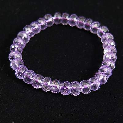 ラベンダーアメジスト 8.5mm 繊細ボタンカットブレスレット 22.8g