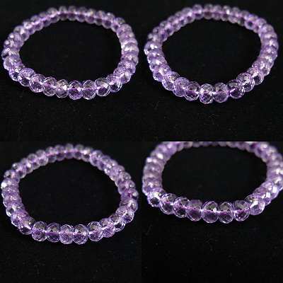 ラベンダーアメジスト 8.5mm 繊細ボタンカットブレスレット 22.8g