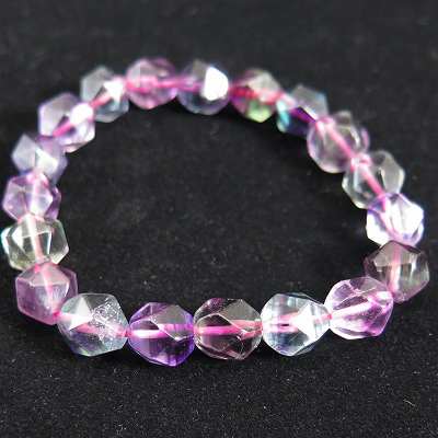 ファントムフローライト 幻影蛍石 20面カットブレスレット 9.5mm ブレスレット 23.7g