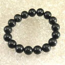北海道産ブラックシリカ(黒鉛珪石) 12mm玉ブレスレット 証明書付 36.3g