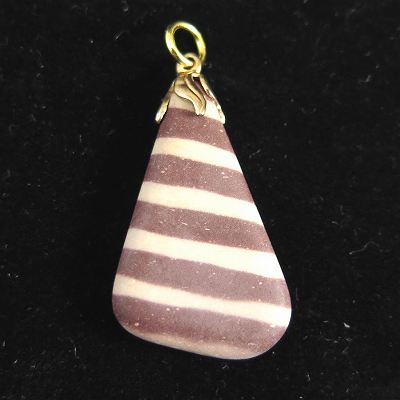 ゼブラストーン タンブル ペンダントトップ　4.2g