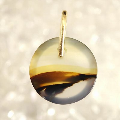 デンドライト デンドリチック クォーツ 12mmラウンド ペンダントトップ K18YG 1.05g