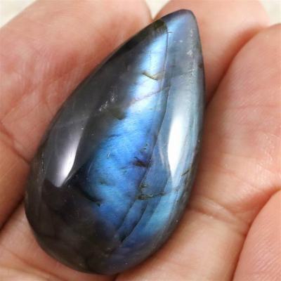 ブラックラブラドライト 32mmティアドロップ型 カボション 8.6g