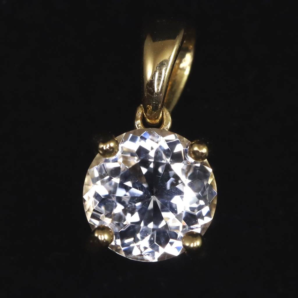 レムリアンシード 6mmラウンドカット ペンダントトップ K18YG 0.90g