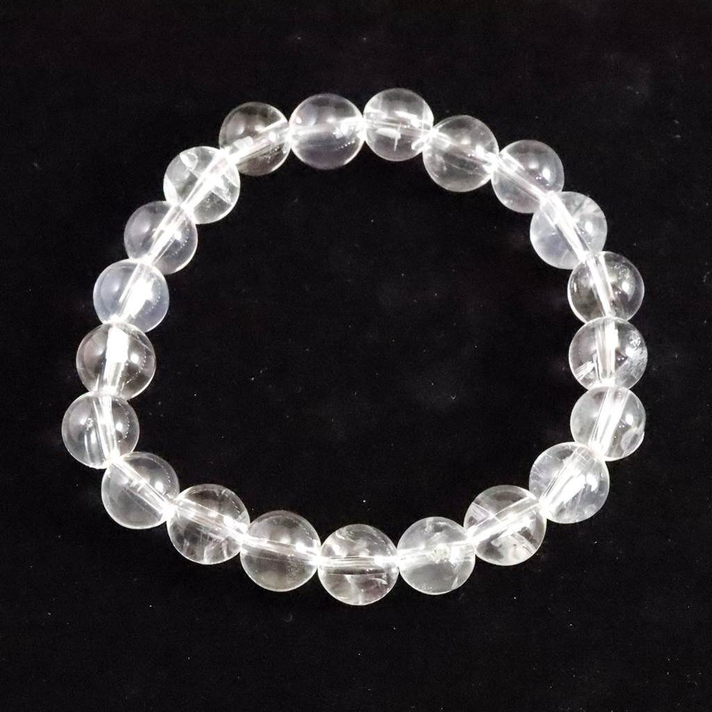 米国アーカンソー州産水晶 10ミリ玉ブレスレット 証明書付 26.0g