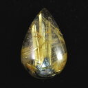 ゴールド タイチンルチル クォーツ 24.1mm ペアシェイプ ルース 19.1ct