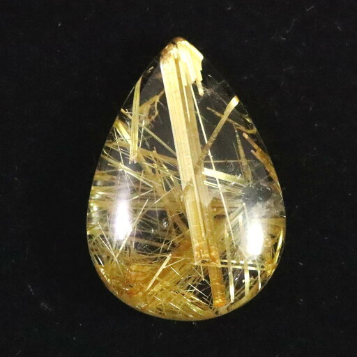 ゴールド タイチンルチル クォーツ 23.4mm ペアシェイプ ルース 18.8ct ゴールド タイチンルチル クォーツ 23.4mm ペアシェイプ ルース 18.8ct