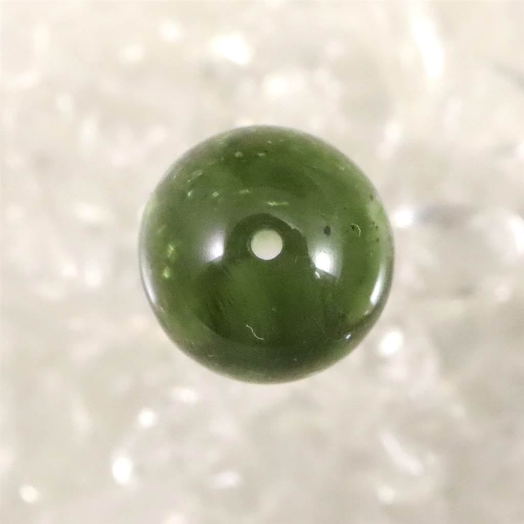 モルダバイトビーズ 8mm （1粒・現物） 鑑別済 3.55ct