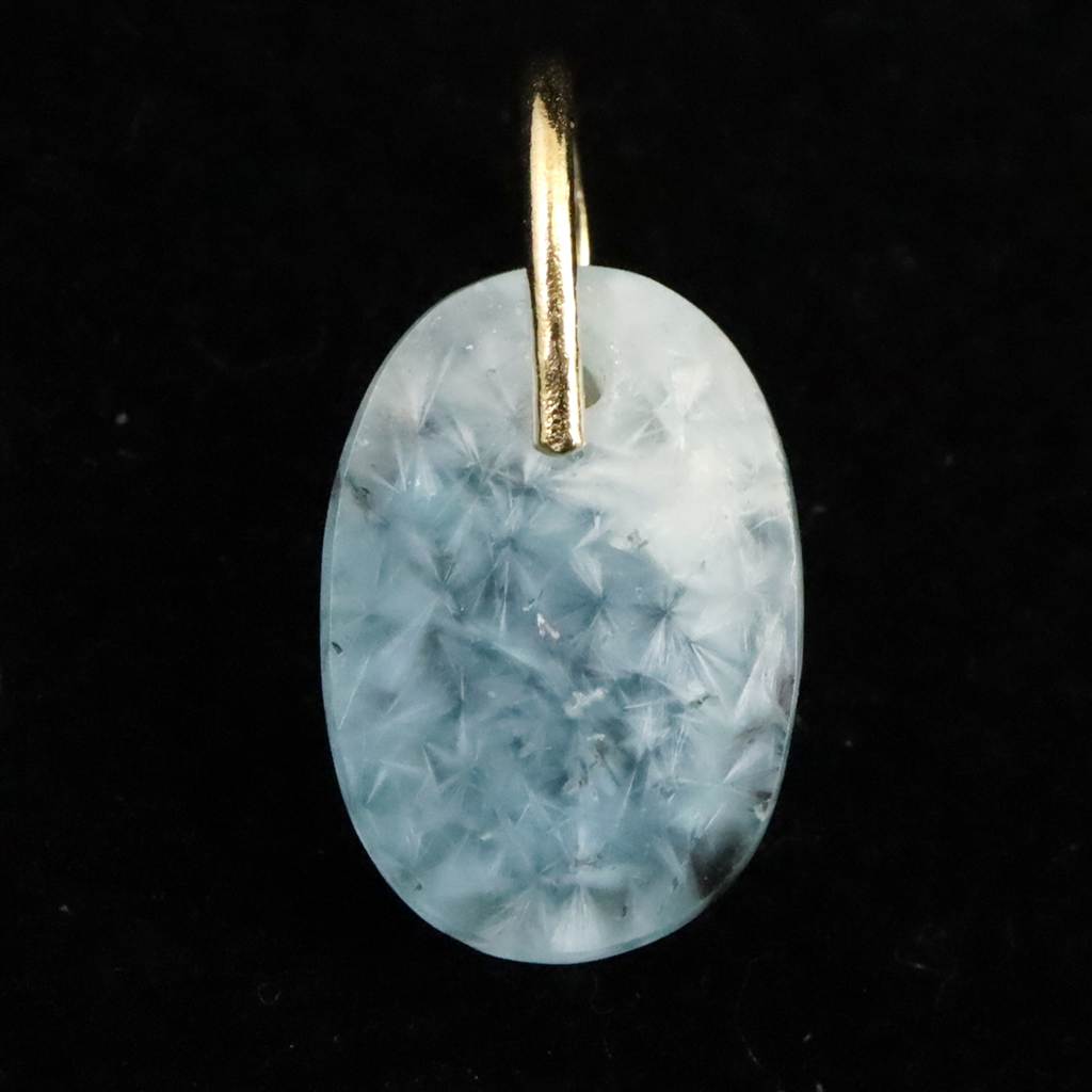 パライバクォーツ タンブル ペンダントトップ K18YG 1.18g