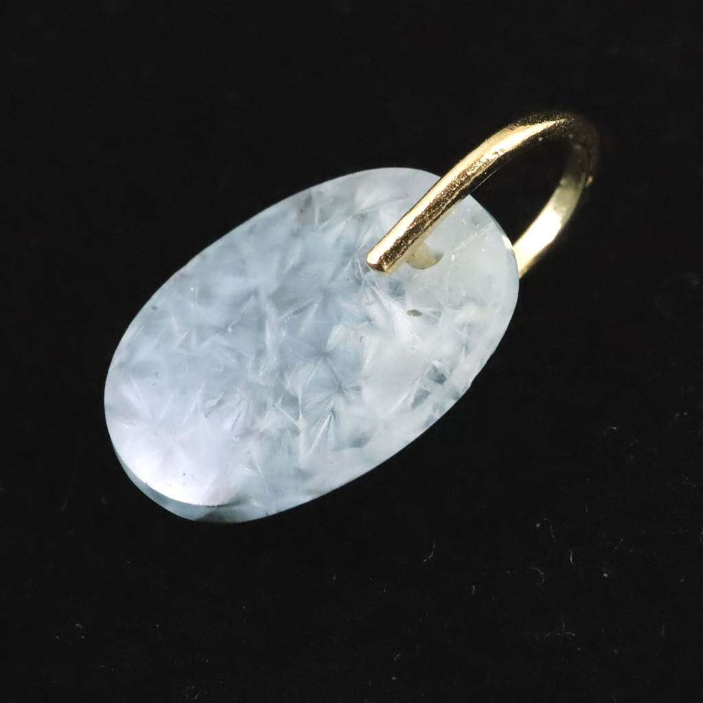 パライバクォーツ タンブル ペンダントトップ K18YG 1.18g