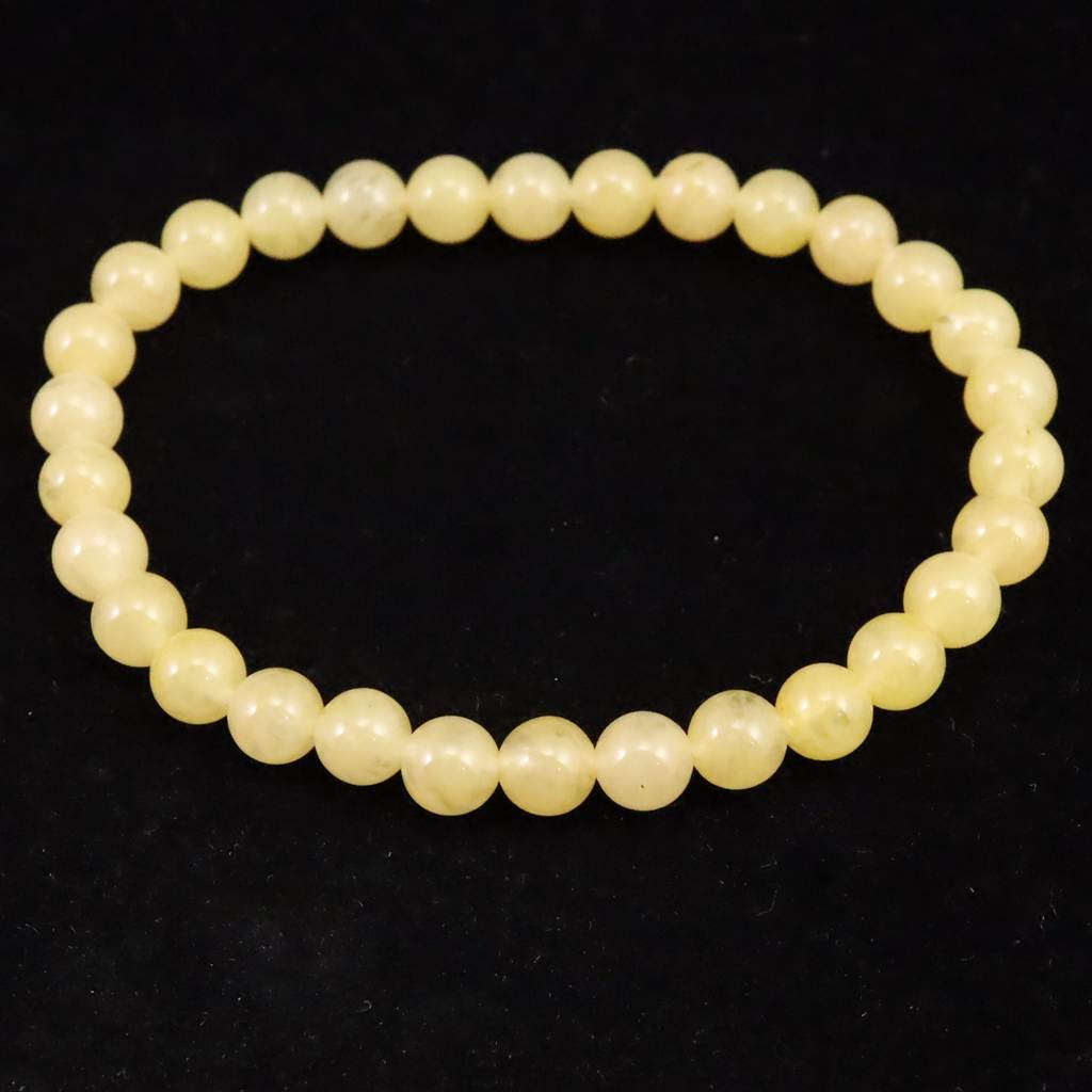 H&E社 サチャロカイエローアゼツライト（AZOZEO) 6mm玉ブレスレット 証明書付 10.51g