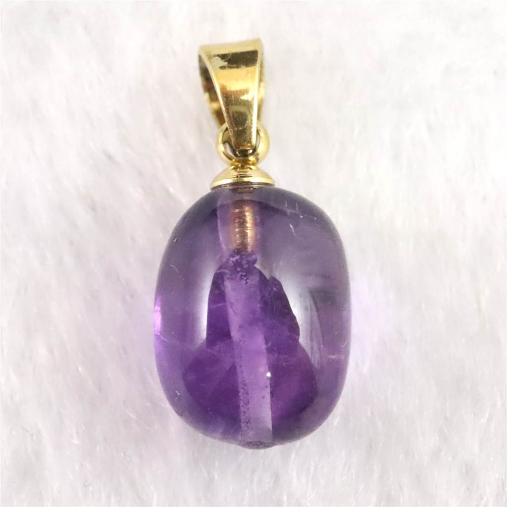 アメジスト ウルグアイ産 タンブル ペンダントトップ 1.5g