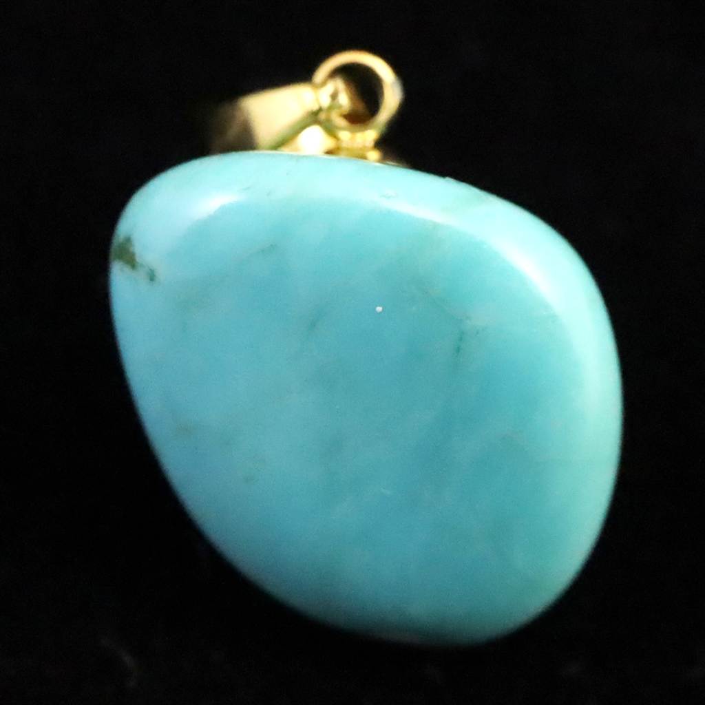 米国アリゾナ州産 ターコイズ 12mmタンブル ペンダントトップ 1.9g