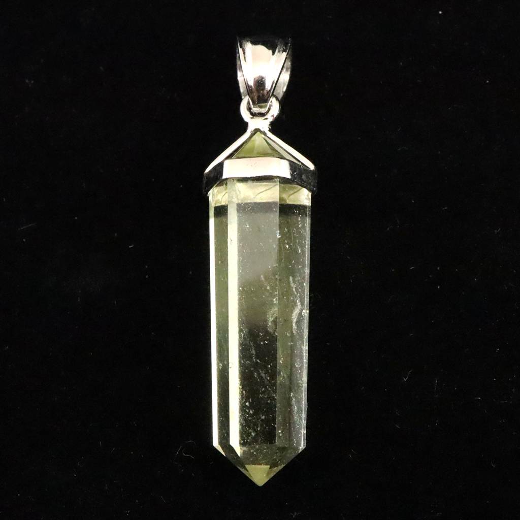 リビアンデザートグラス 35mmダブルポイント ペンダントトップ 5.8g