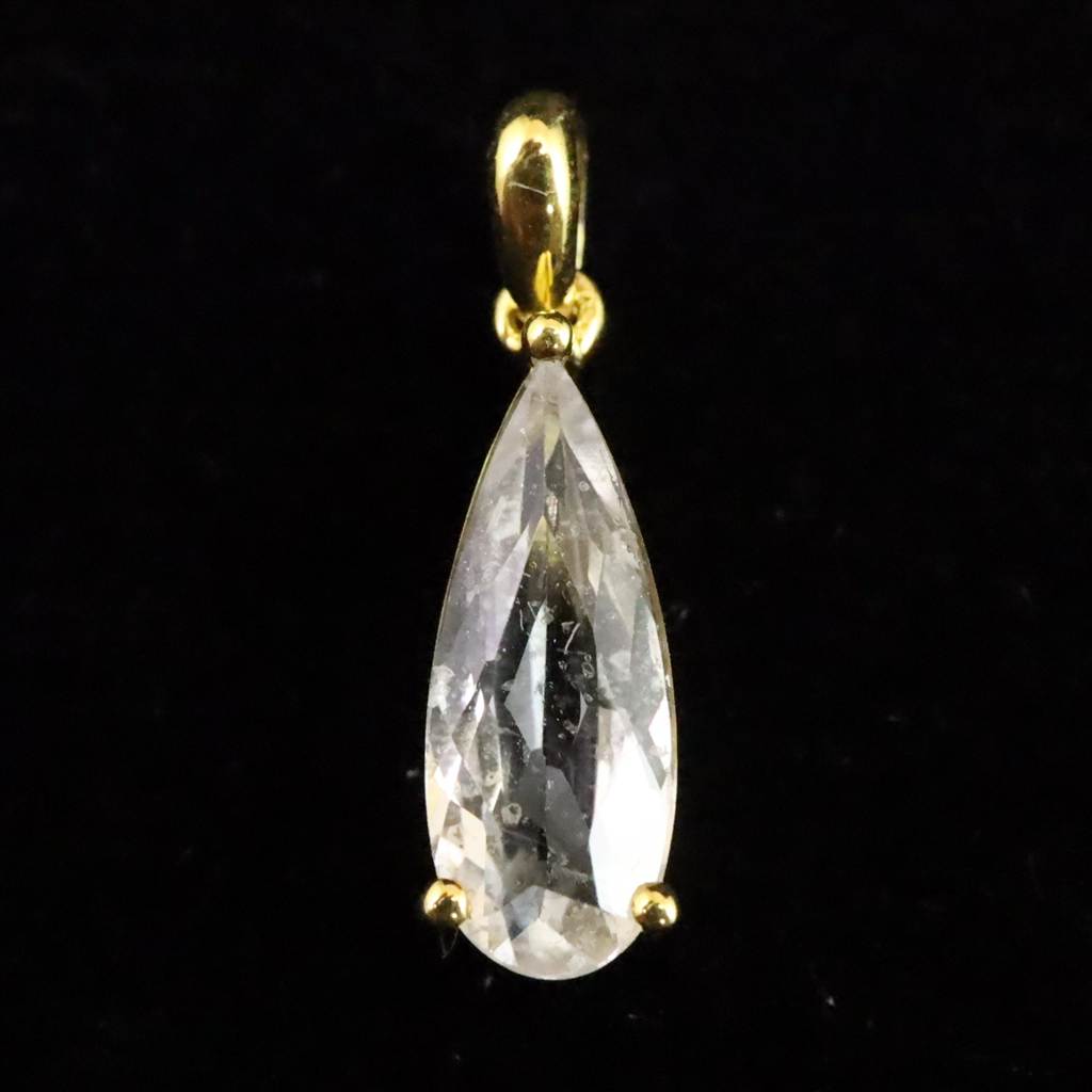 ロシア産 フェナカイト 12mm ドロップ カット ペンダントトップ 証明書付 3.00ct