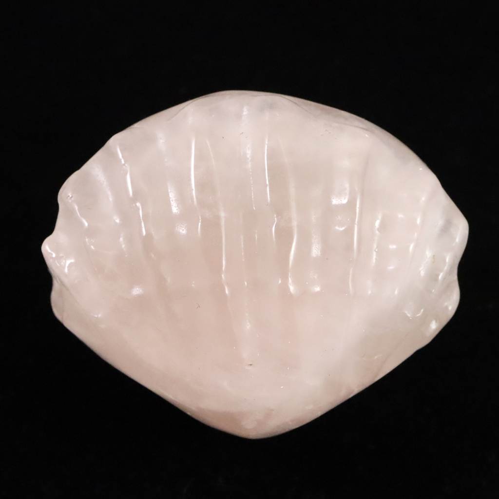 ローズクォーツ 54mm 貝殻モチーフ 彫刻置物 89g