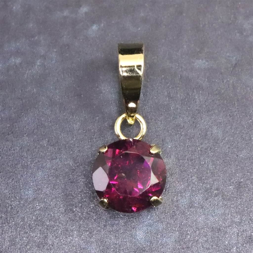 ロードライトガーネット 5mmラウンド ペンダントトップ チャーム K18YG 0.63ct