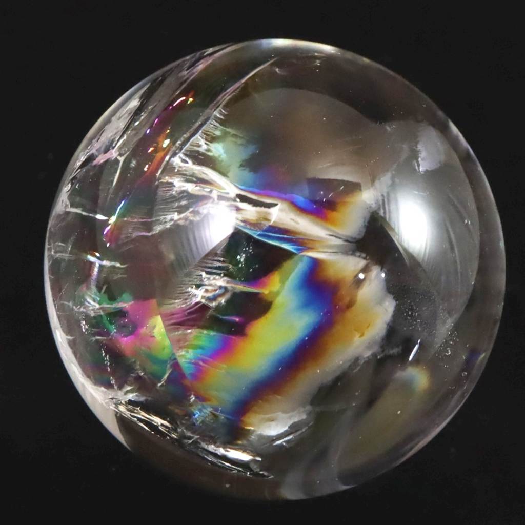 アイリスクォーツ レインボー水晶 34mmスフィア 水晶玉 56.1g