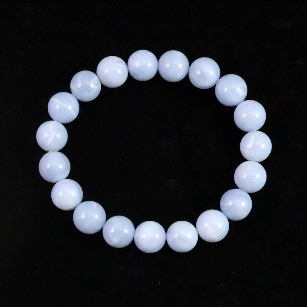 オーストラリア産 ブルーオパール 10.5mm玉ブレスレット 25.8g