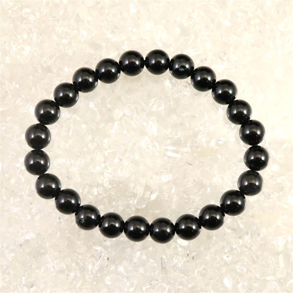 糸魚川翡翠 ヒスイ 黒 8mm玉ブレスレット ディレクトリカード付 21.8g