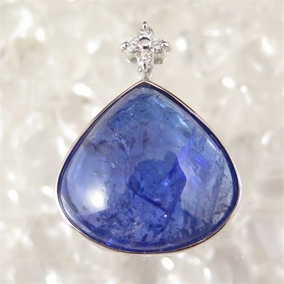 タンザナイト(SA Upグレード) タンブル　プラチナ枠ペンダントトップ (鑑別書付)